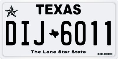 TX license plate DIJ6011
