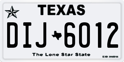 TX license plate DIJ6012