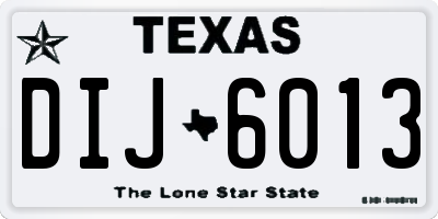 TX license plate DIJ6013