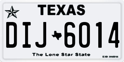 TX license plate DIJ6014