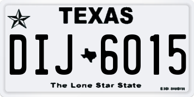TX license plate DIJ6015