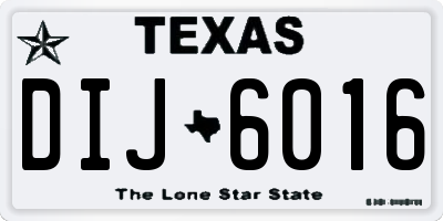 TX license plate DIJ6016