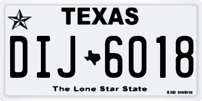 TX license plate DIJ6018