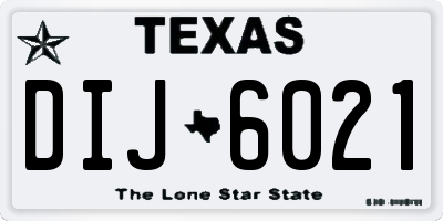 TX license plate DIJ6021