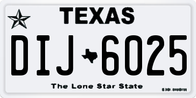 TX license plate DIJ6025