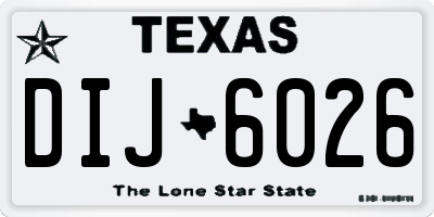 TX license plate DIJ6026