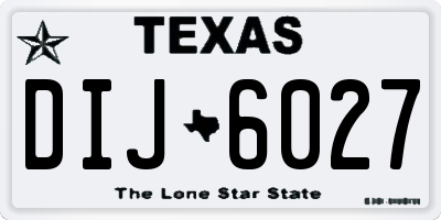 TX license plate DIJ6027