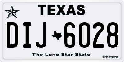 TX license plate DIJ6028