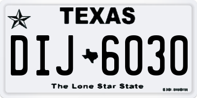 TX license plate DIJ6030