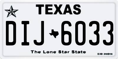 TX license plate DIJ6033