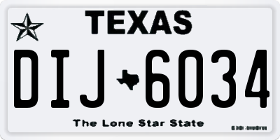 TX license plate DIJ6034