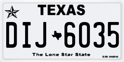 TX license plate DIJ6035