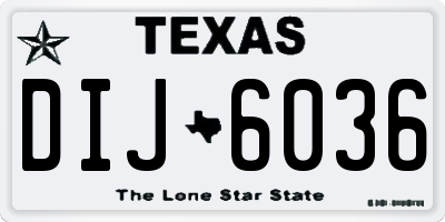 TX license plate DIJ6036