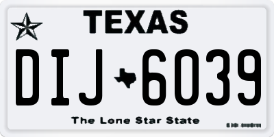 TX license plate DIJ6039