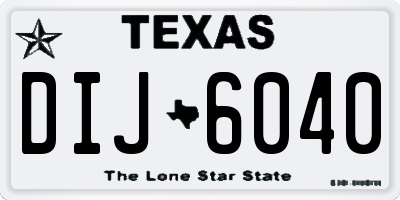 TX license plate DIJ6040