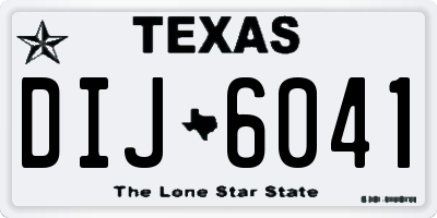 TX license plate DIJ6041