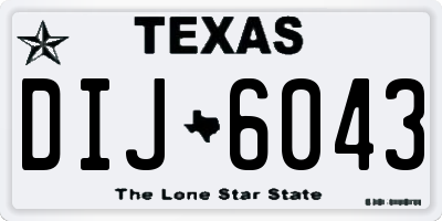 TX license plate DIJ6043