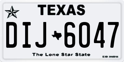 TX license plate DIJ6047