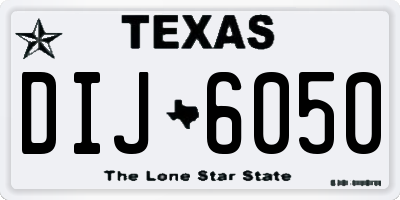 TX license plate DIJ6050