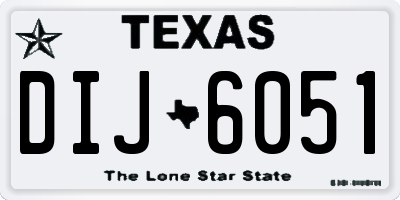 TX license plate DIJ6051