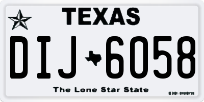 TX license plate DIJ6058