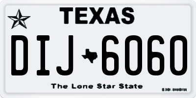 TX license plate DIJ6060