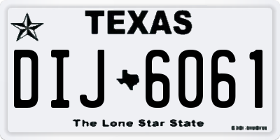 TX license plate DIJ6061