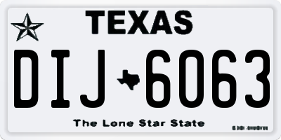 TX license plate DIJ6063
