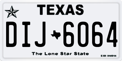 TX license plate DIJ6064