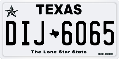 TX license plate DIJ6065