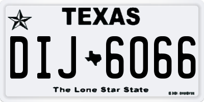 TX license plate DIJ6066