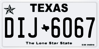 TX license plate DIJ6067