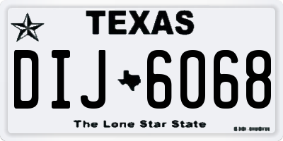 TX license plate DIJ6068