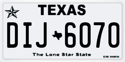 TX license plate DIJ6070