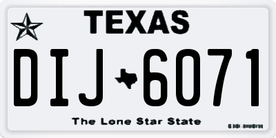 TX license plate DIJ6071