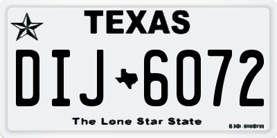 TX license plate DIJ6072
