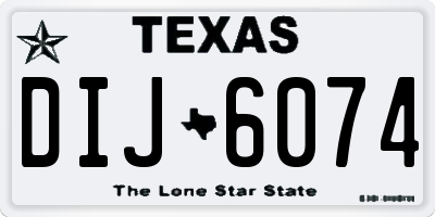 TX license plate DIJ6074