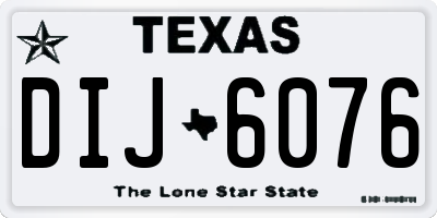 TX license plate DIJ6076