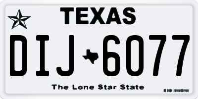 TX license plate DIJ6077