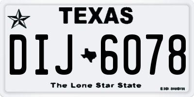 TX license plate DIJ6078