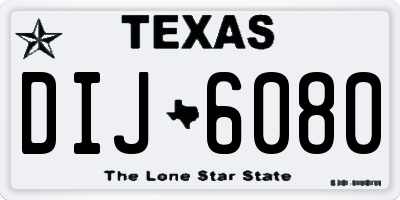 TX license plate DIJ6080