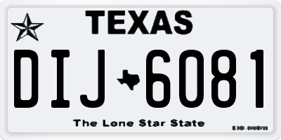 TX license plate DIJ6081