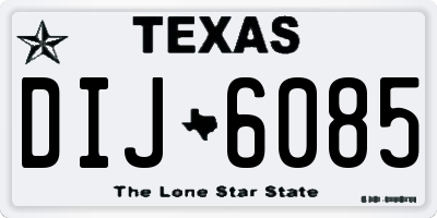 TX license plate DIJ6085