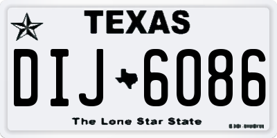 TX license plate DIJ6086