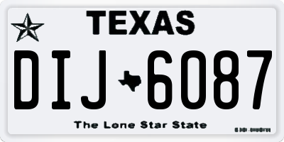 TX license plate DIJ6087