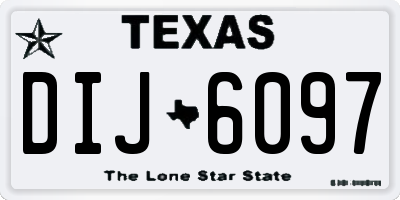 TX license plate DIJ6097