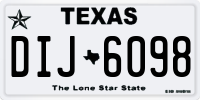 TX license plate DIJ6098
