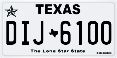 TX license plate DIJ6100