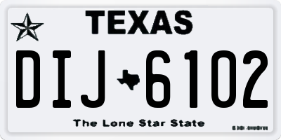 TX license plate DIJ6102