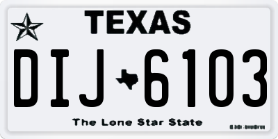 TX license plate DIJ6103